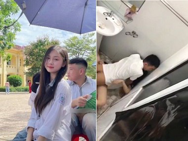 Học sinh xinh đẹp quan hệ tình dục với bạn trai ngay trong nhà vệ sinh trường học
