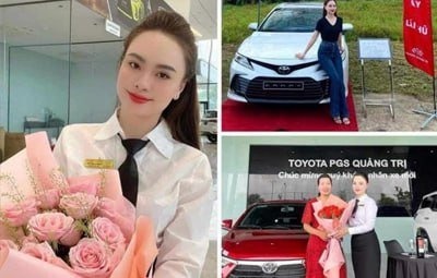 Khách hàng may mắn được đụ cô bán xe hơi xinh đẹp.